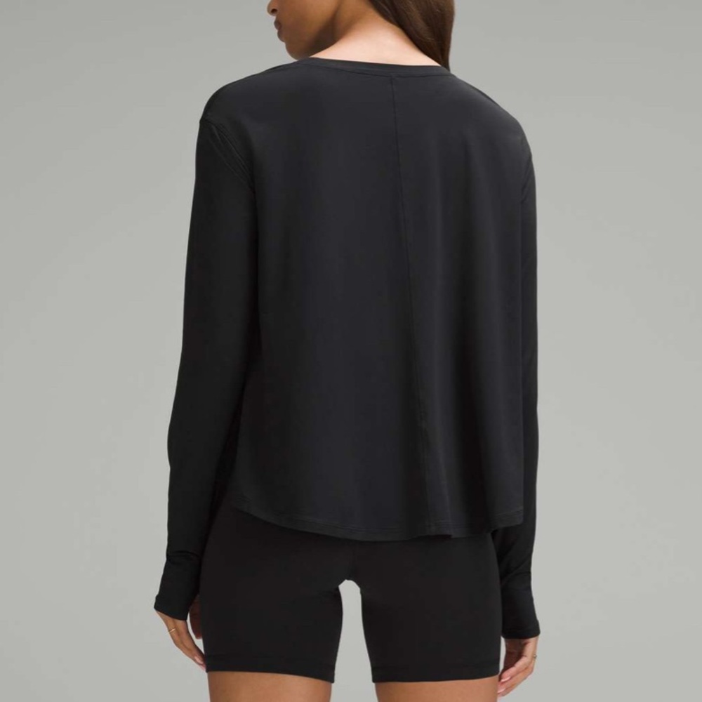 Lululemon Modal Relaxed Fit Lounge Ling Sleeve Shirt Black Size 12 NWT - Picture 2 of 10